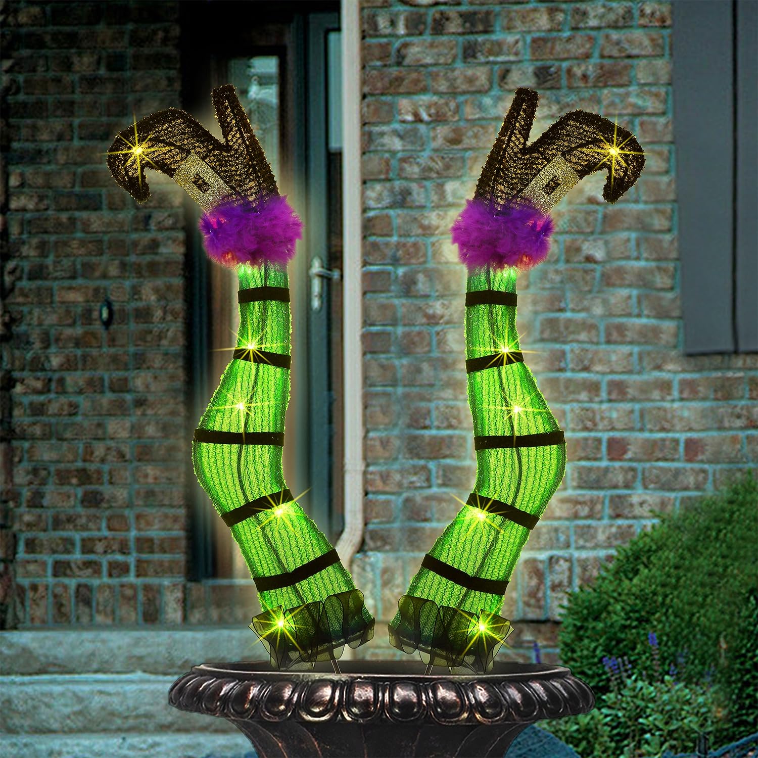 Halloween Lighted Wicked Witch Legs with Stakes - Height- 22