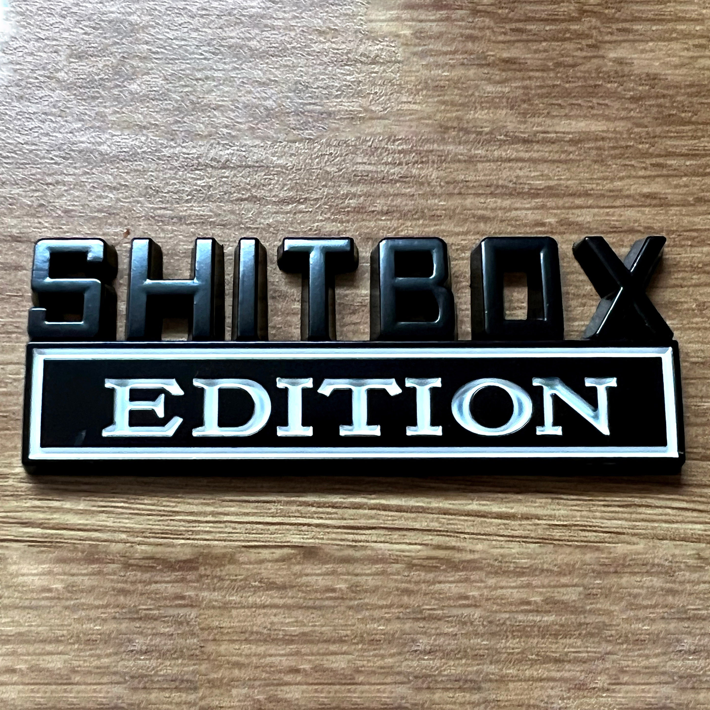 Funny Metallic Decal Emblem | Smile-inducing panel
