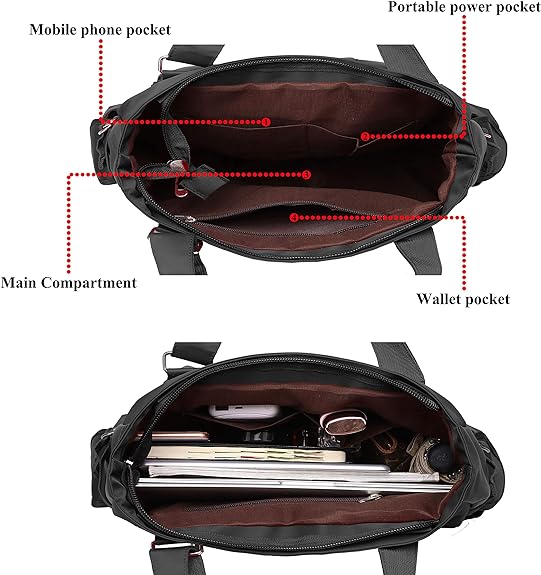 💖VALENTINE'S DAY SALE🔥Canvas Tote Bag Waterproof Nylon Multi Pocket Shoulder Bags Laptop Work Bag
