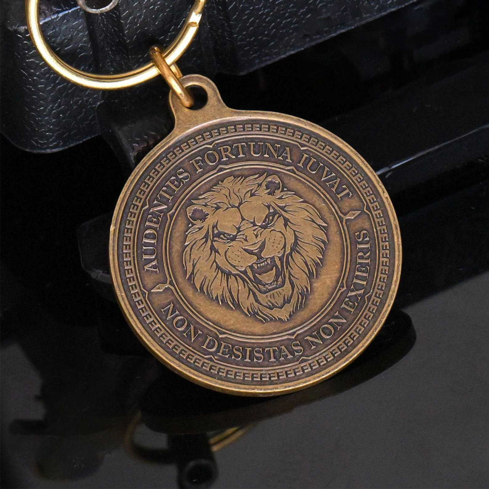 Audentes Fortuna Iuvat Key Tag | Daily Motivational Reminder Coin