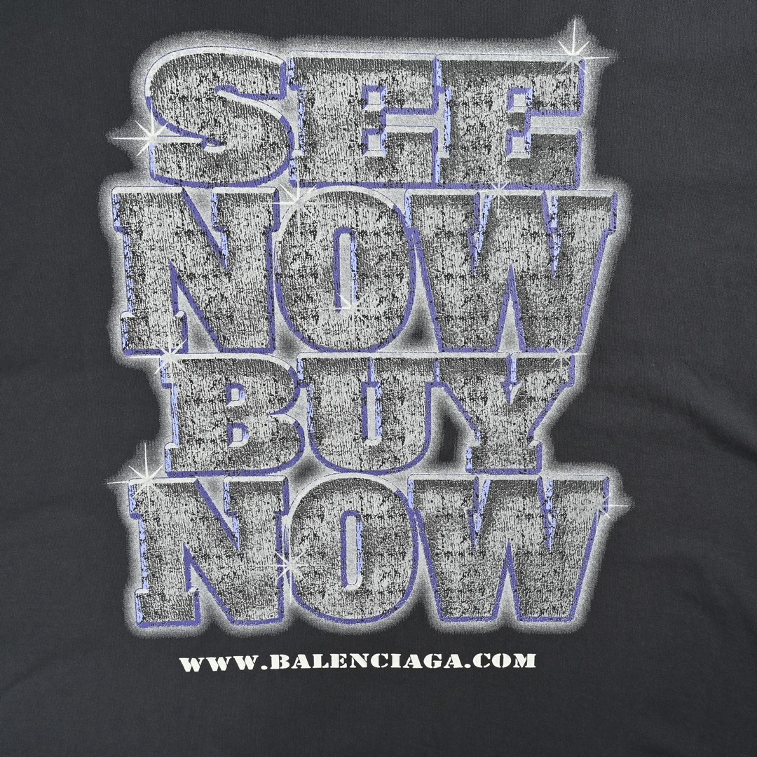 Balenciaga SNBN retro washed round neck short sleeves