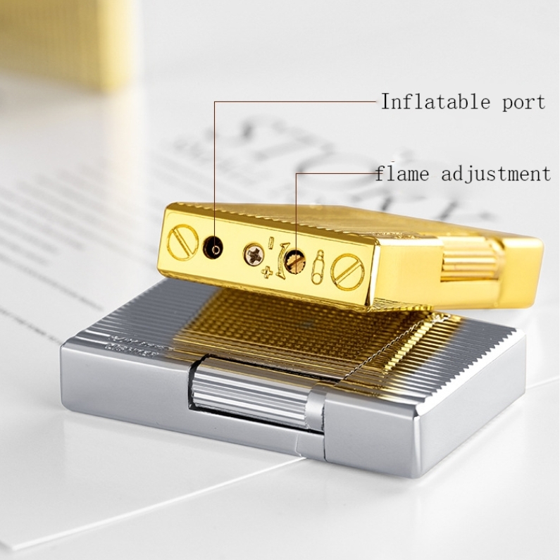 🔥Last Day Promo - 50% OFF 🔥New vintage Lighter Bright Sound brass shell windproof gas lighter for cigarette men's gift(No Fuel) (Gold)