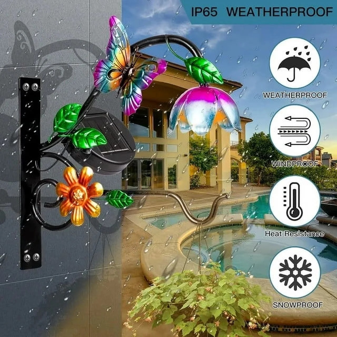 🔥FLASH SALE - 59% OFF🔥New Wall Decor Art Waterproof Solar Lights Wall Iron Hooks