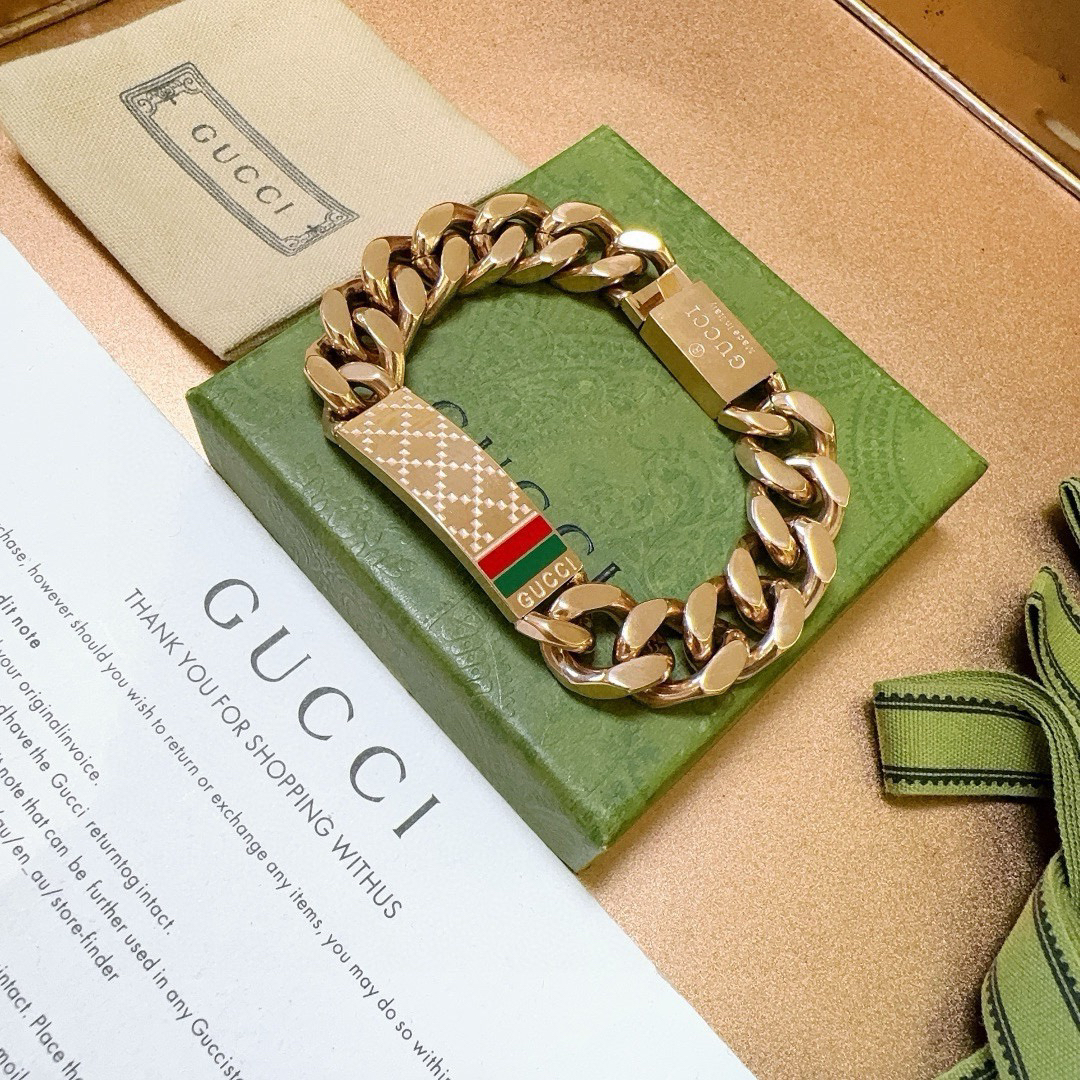 Gucci chain rose gold hand bracelet