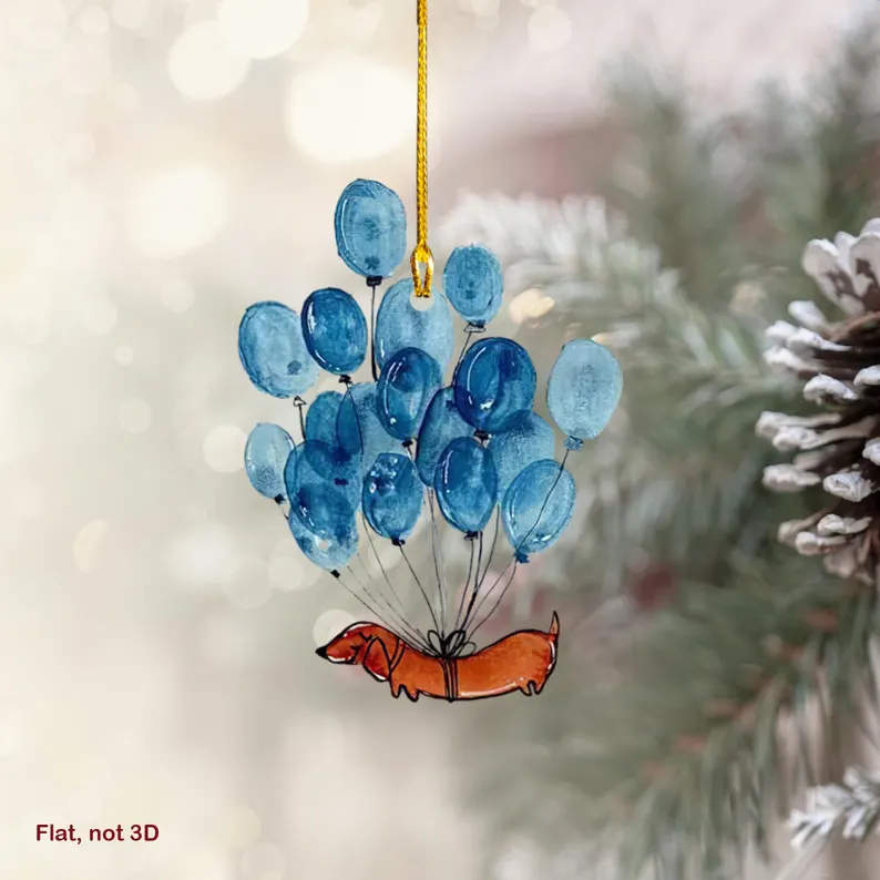 Dachshund Bubble Car Hanging Ornament,Christmas Ornament