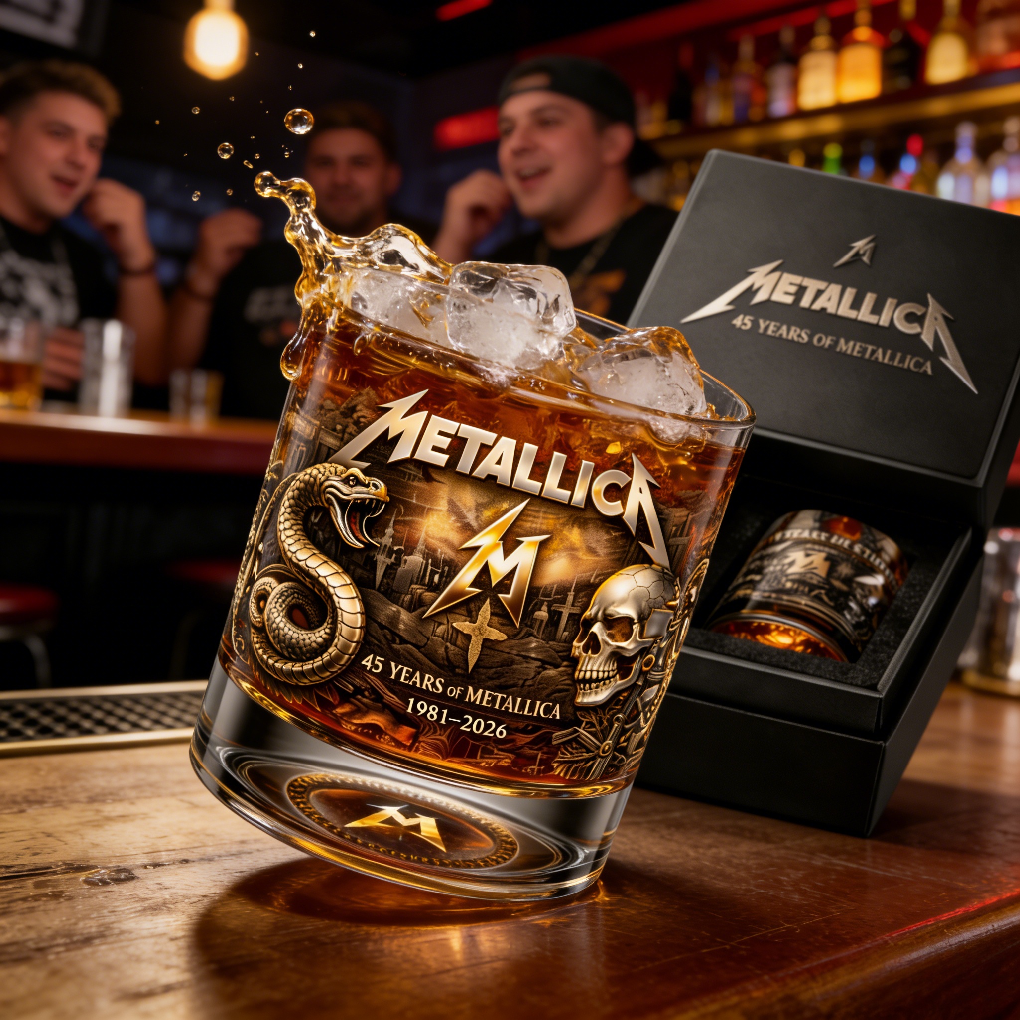 Metallica 45th Anniversary Whiskey Glass
