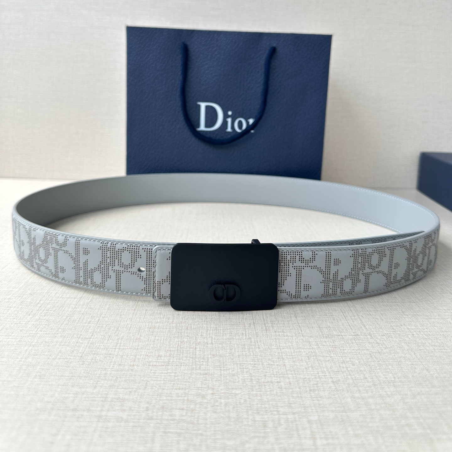 Dior square buckle leather belt 3.5CM wide