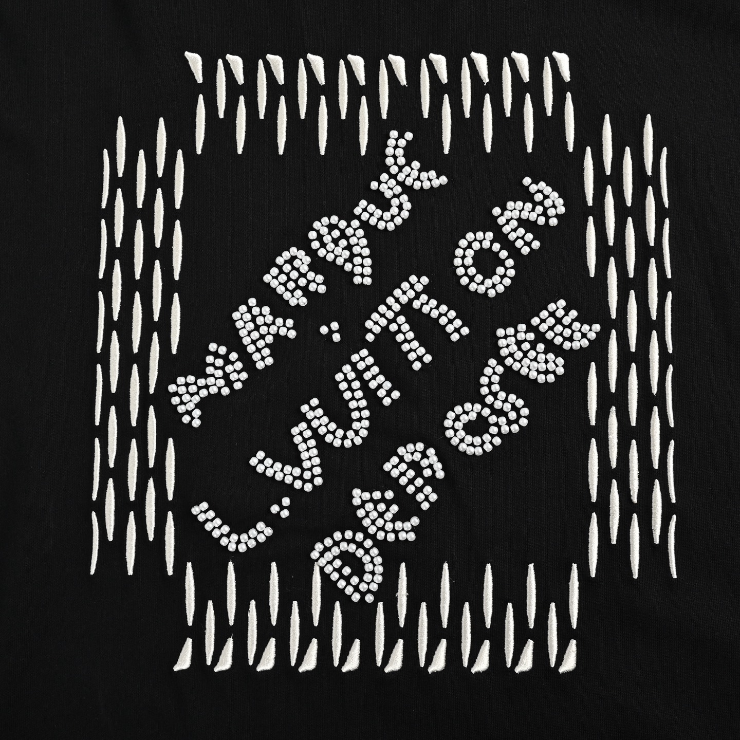 Louis Vuitton 24ss beaded lettering embroidered short sleeve
