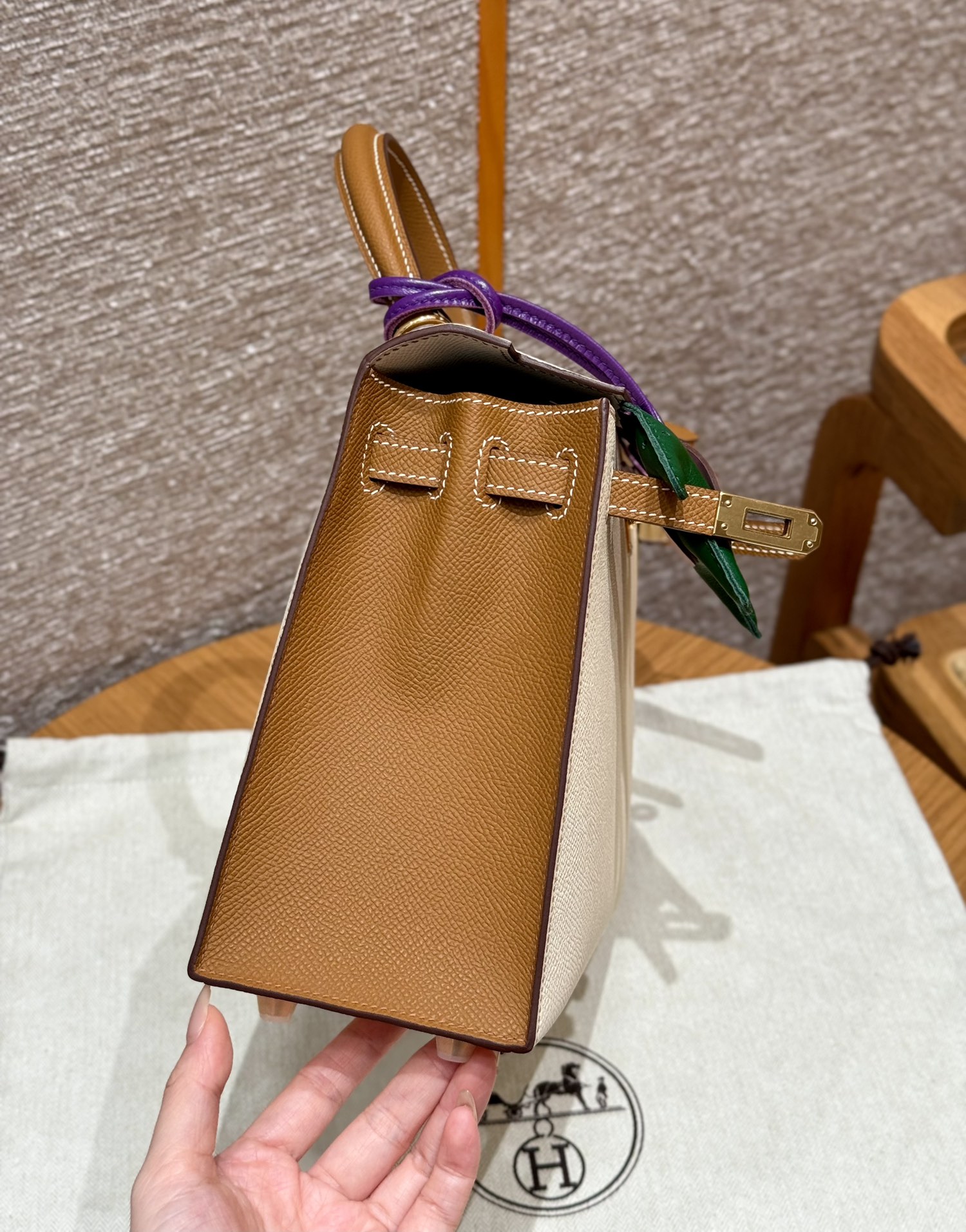 Hermes Kelly i2Nata ck37gold handbag (handmade to order)