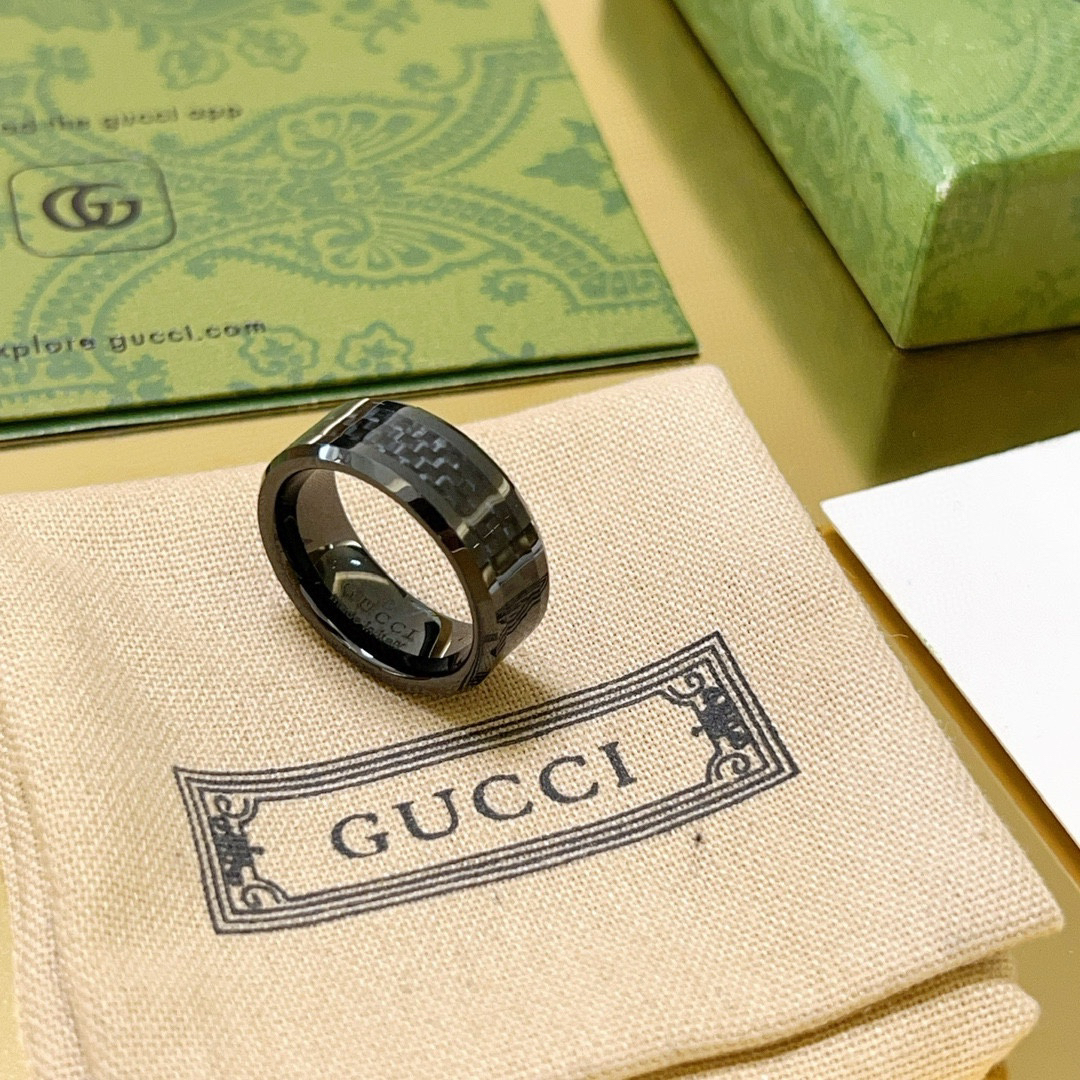 GUCCI Carbon Fiber Pattern Ring