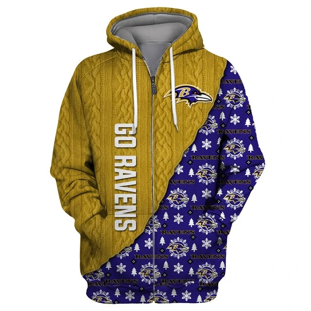BALTIMORE RAVENS 3D CHRISTMAS HOODIE ABC03