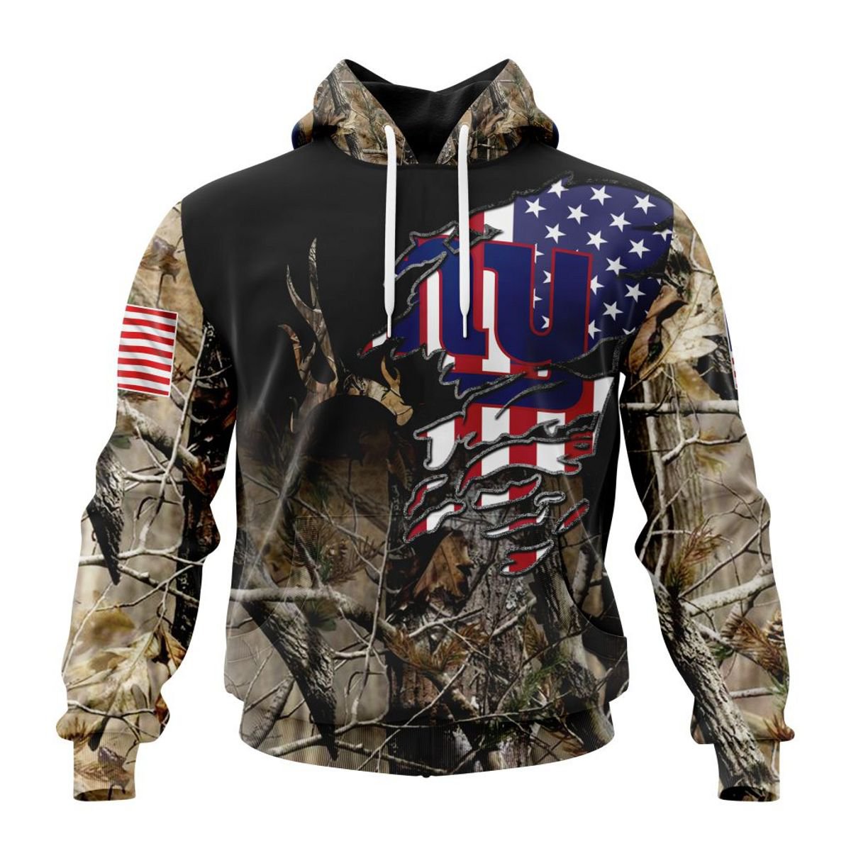 NEW YORK GIANTS 3D HOODIE CAMO REALTREE HUNTING