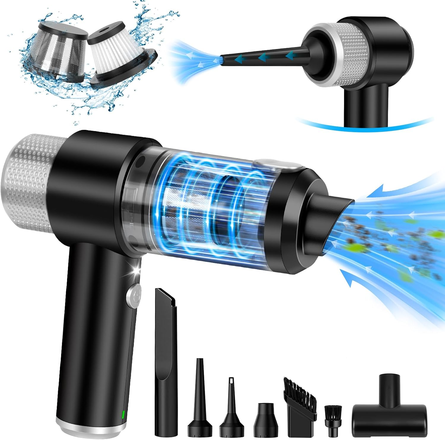 Handheld Car Vacuum Cleaner Cordless, 15000PA High Power Car Vacuum Cleaner & Air Duster