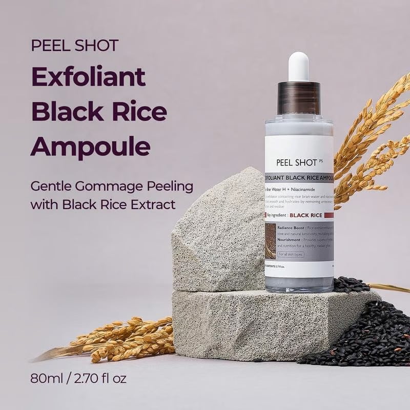 Peel Shot Glow Rice Ampoule Duo - Serums for Brightening, Exfoliating, and Moisturizing