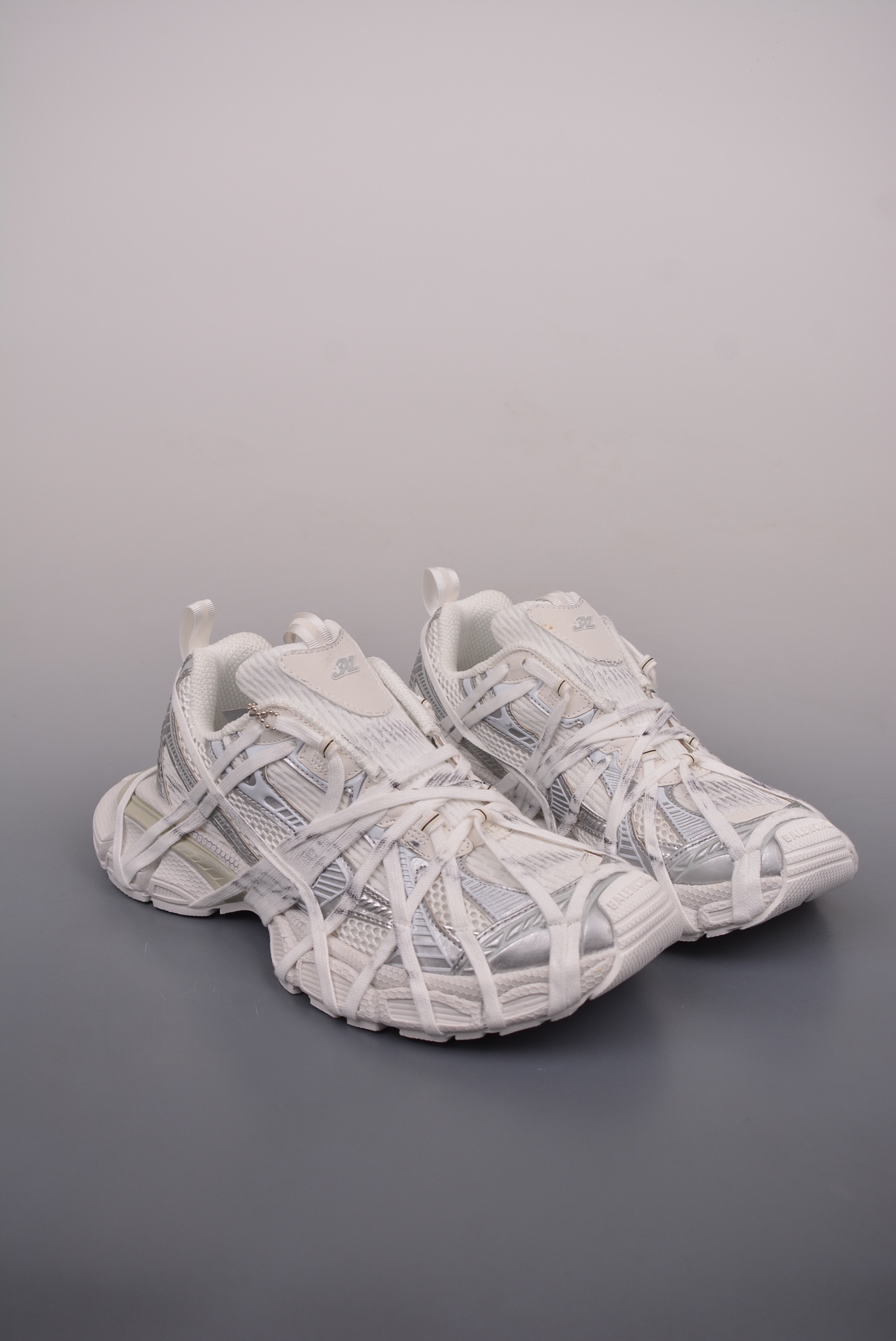 BALENCIAGA 3XL Extreme Lace Sneakers White 734731 W3XL2 0101