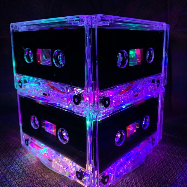 Retro rock cassette night light decor