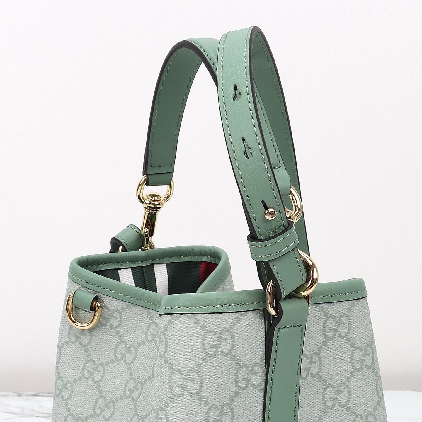 Gucci GG Emblem small bucket bag 815118 FAD6L 8458