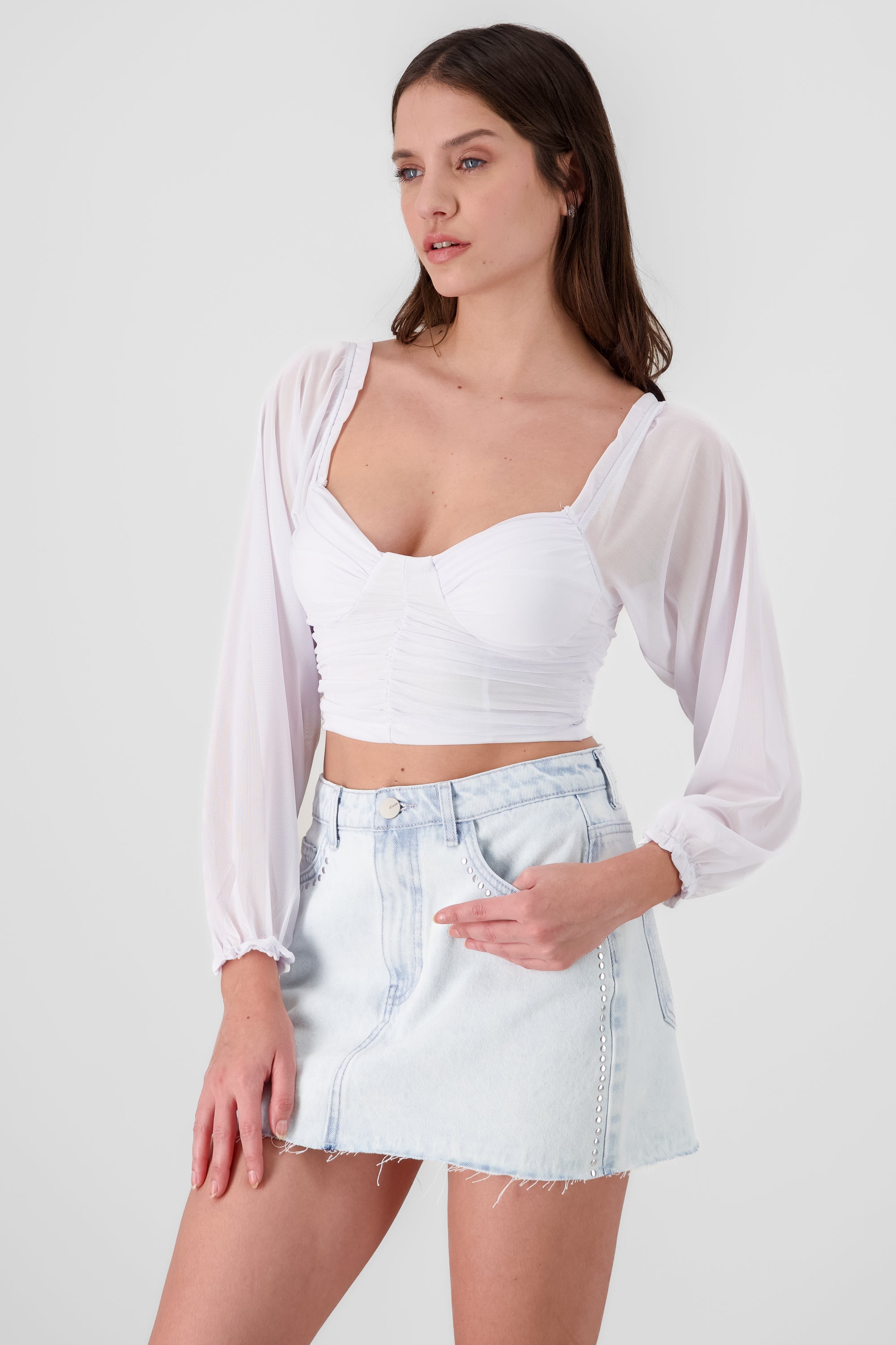 Pleated Solid Blouse