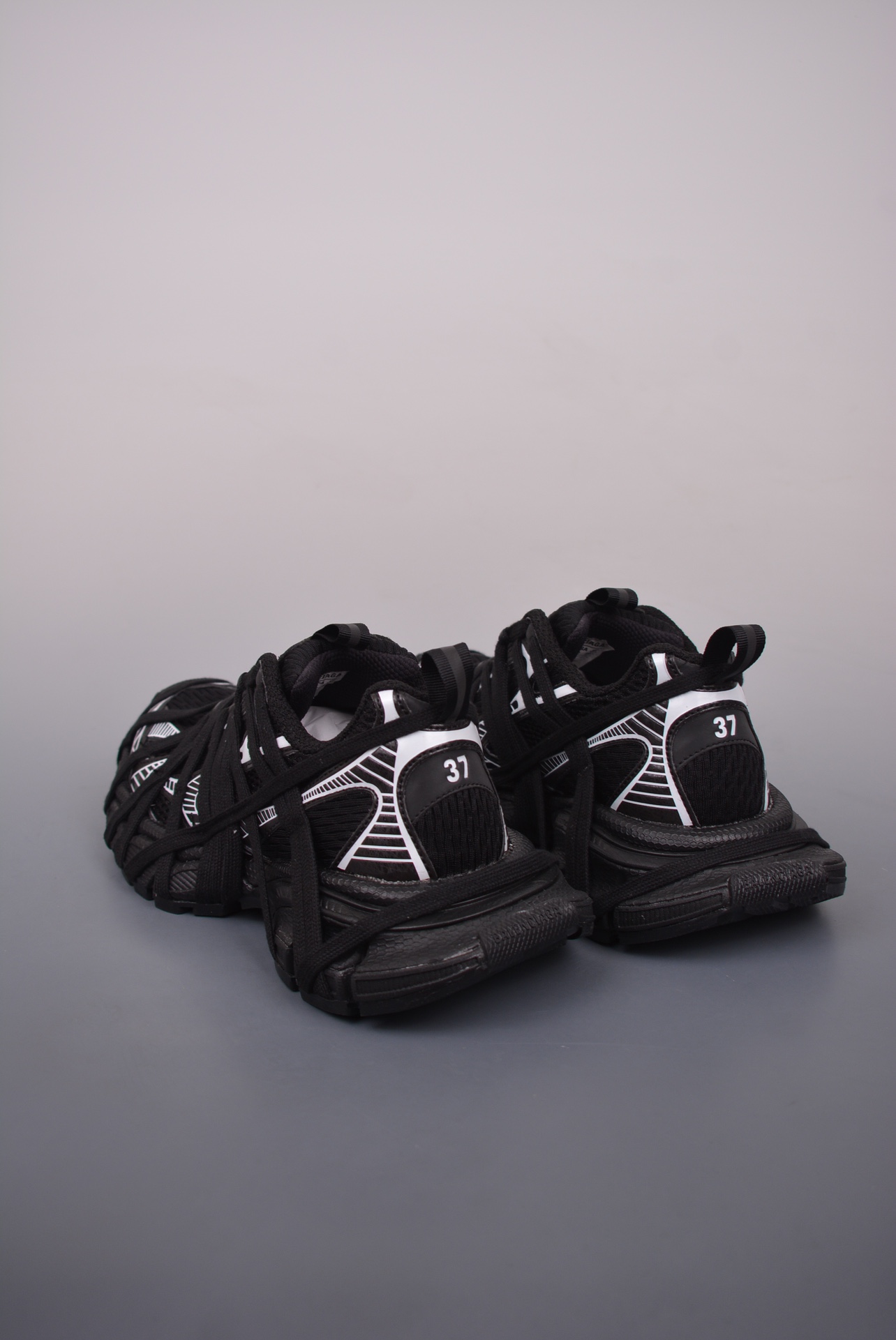 BALENCIAGA 3XL Extreme Lace Sneakers Black and White