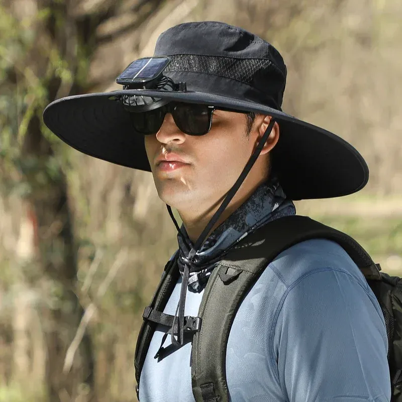 🔥EARLY SUMMER SALE 50% OFF⚡- Outdoor Wide Brim Sun Hat With Solar Fan