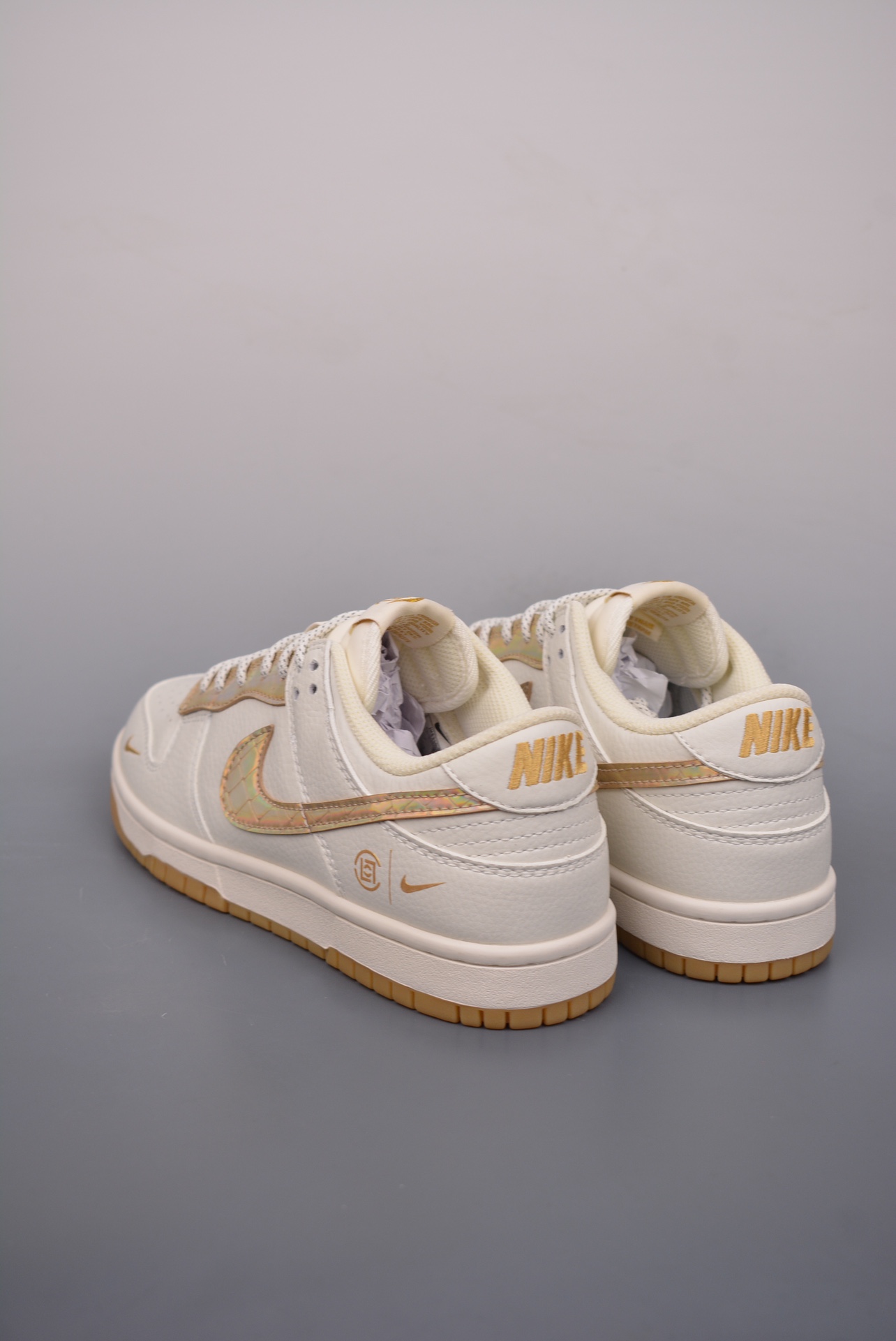 CLOT x NIKE SB Dunk Low sports shoes beige white gold JH8310-948