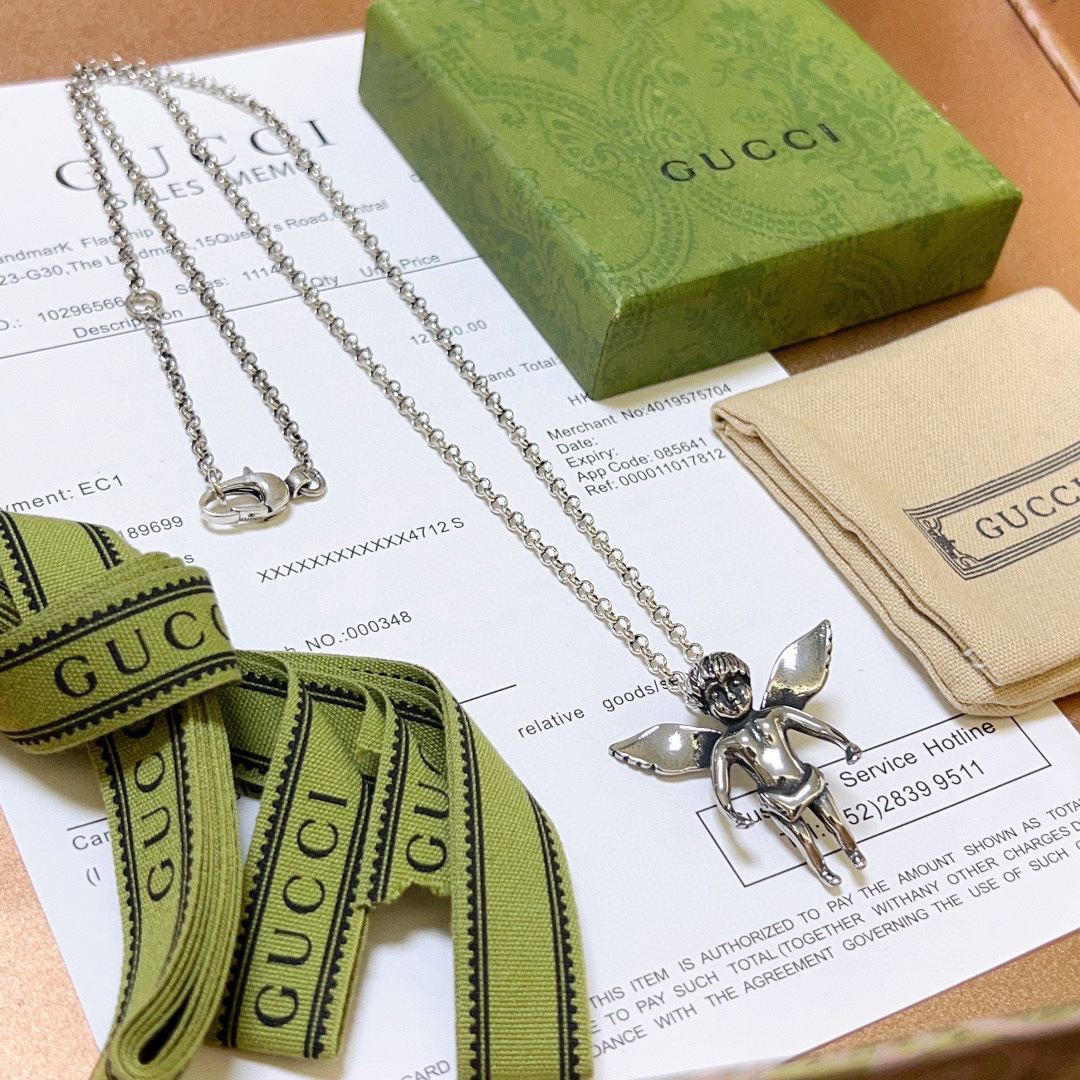 Gucci Anger Forest Series GG Little Angel Vintage Necklace