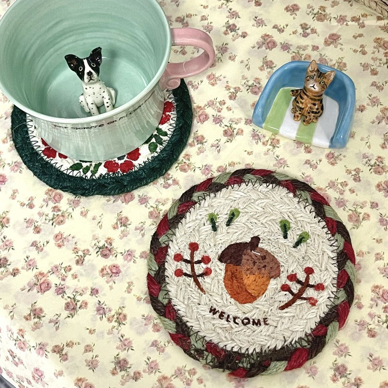Vintant Handmade Braided Jute Round Coaster