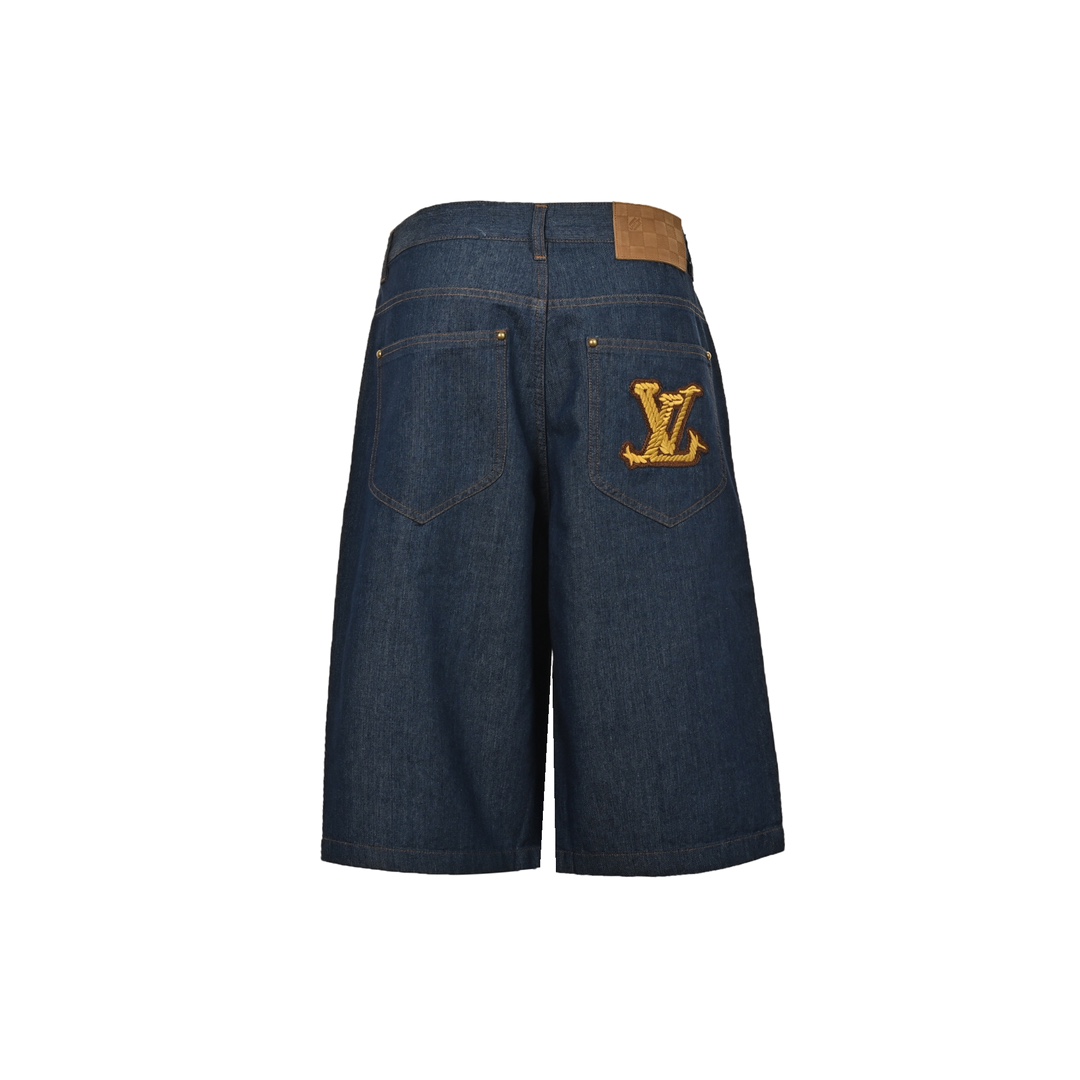 Louis Vuitton 24ss cord embroidered denim shorts