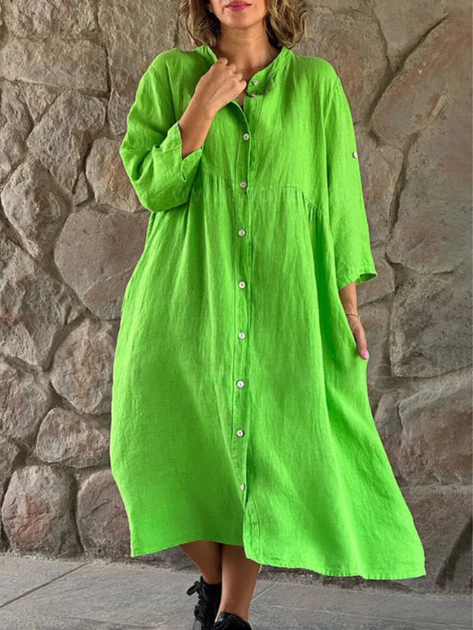Casual Cotton Linen Dress