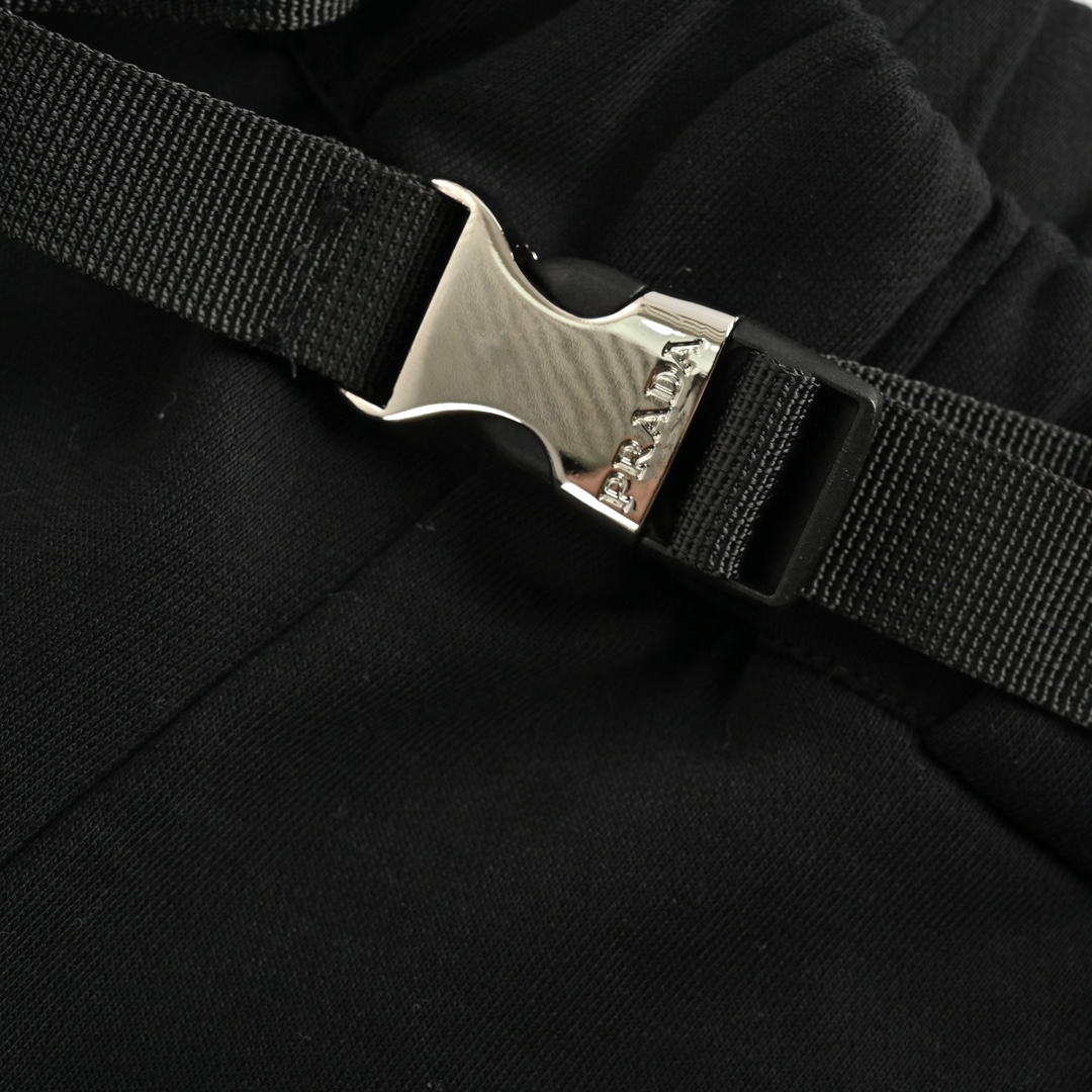 Prada belt buckle triangle logo cargo shorts