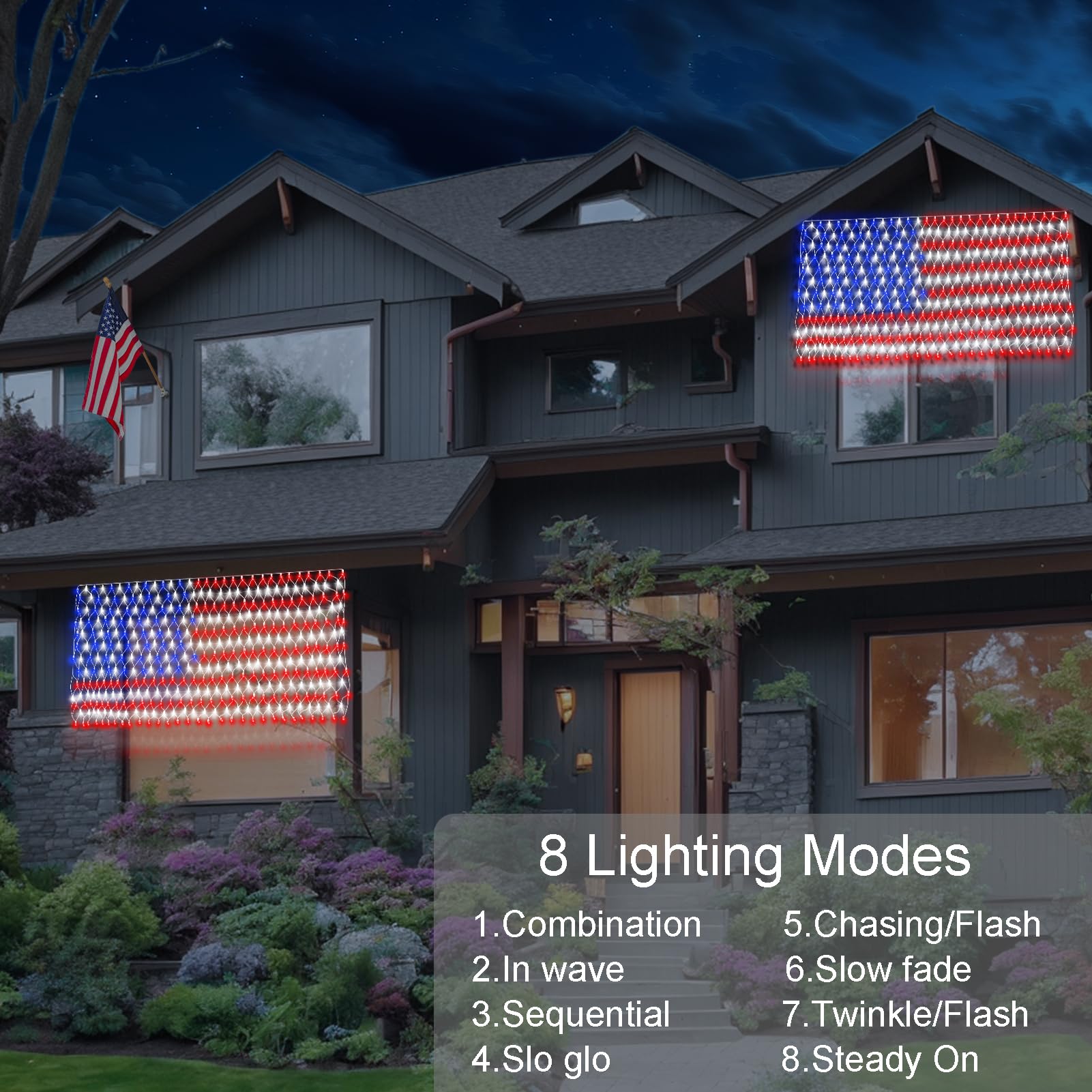 👍2024 New Arrival- 50% OFF💥Solar American LED Flag (420 LEDs)- Free Shipping