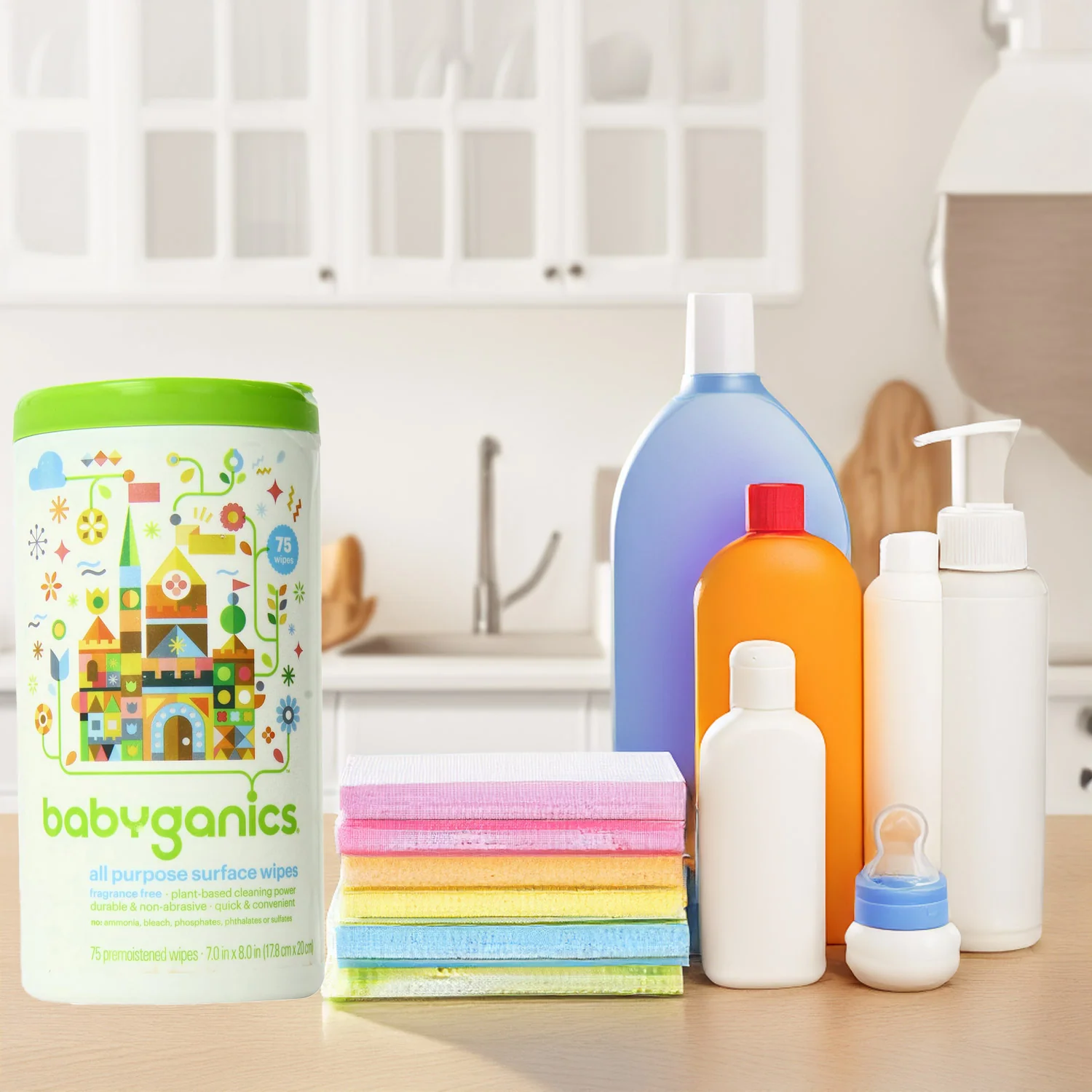 Babyganics All-Purpose Surface Wipes, Fragrance Free, 75 Count Canister
