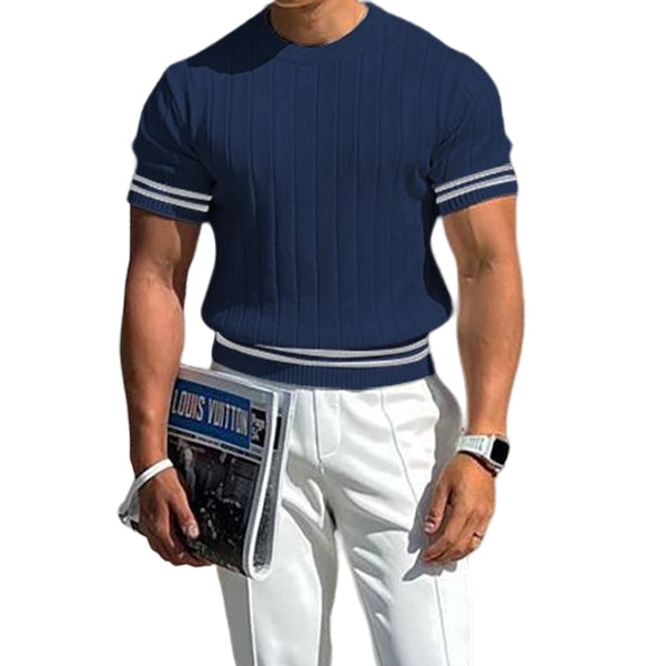 Men's Fashion Business Fitness Sports Knit T-Shirt