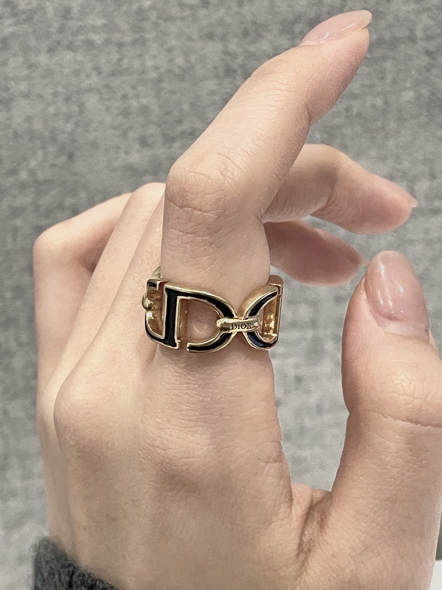 Dior black letter ring
