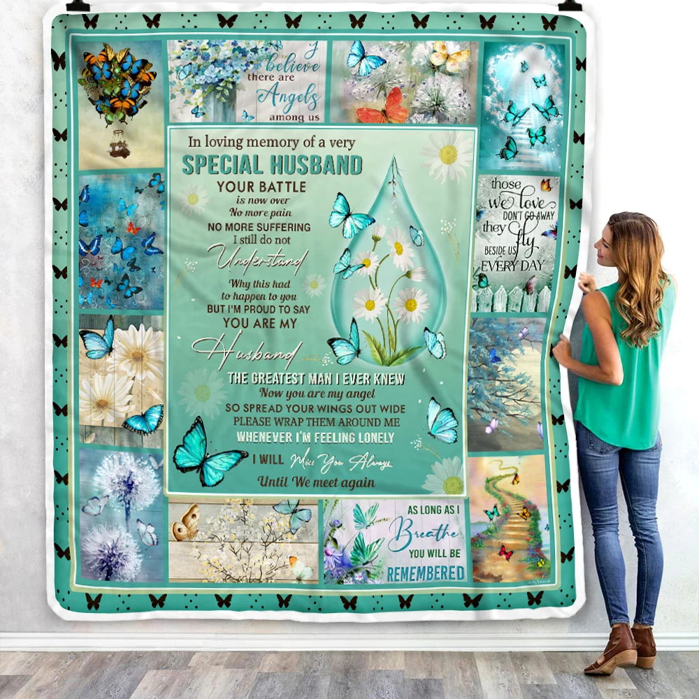 In Loving Memory Of A Very Special Husband Sofa Throw Blanket