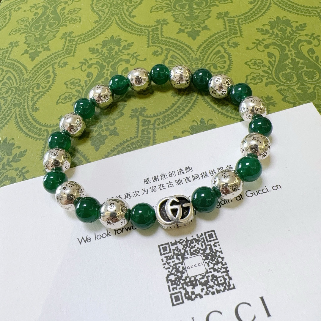 Gucci Green Agate Bracelet
