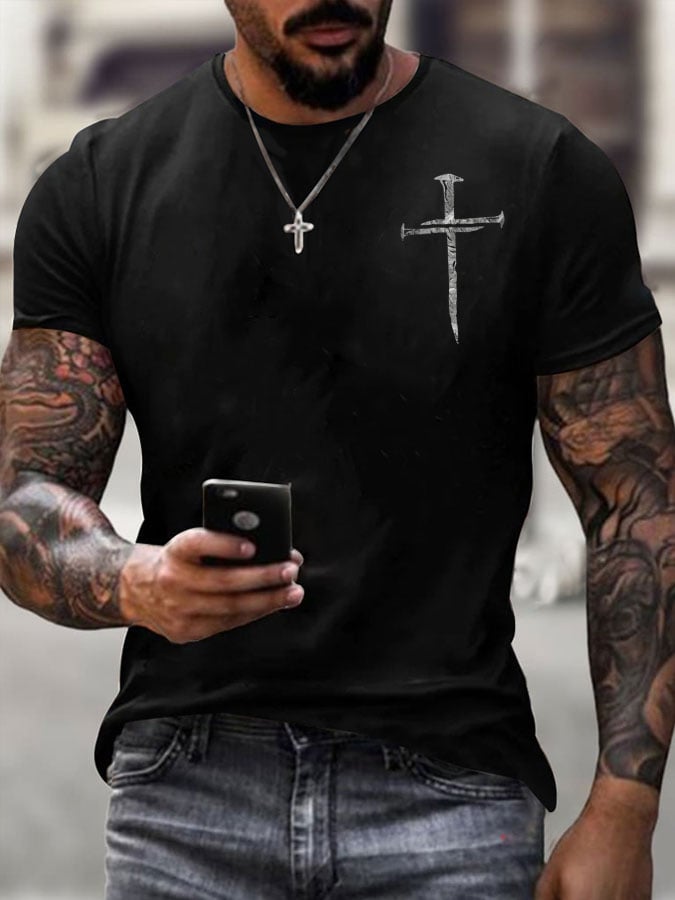 🔥Hot Sale Picks 🔥Men's IT‘S NEVER LUCK IT'S ALWAYS GOD Print T-Shirt