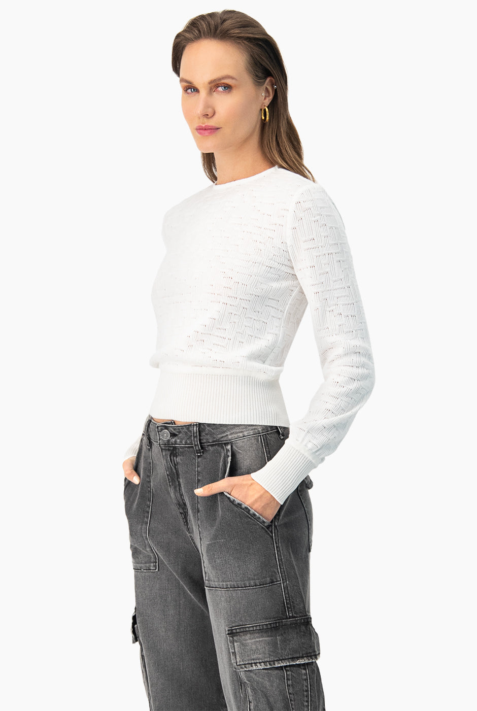 Blusa blanca tejida