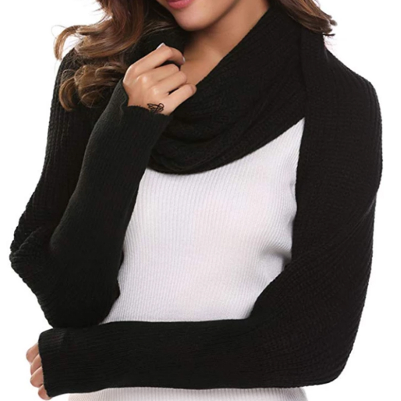 (🔥Christmas Hot Sale-50% OFF)Knitted Wrap Scarf With Sleeves[Free Size]-BUY 2 FREE SHIPPING