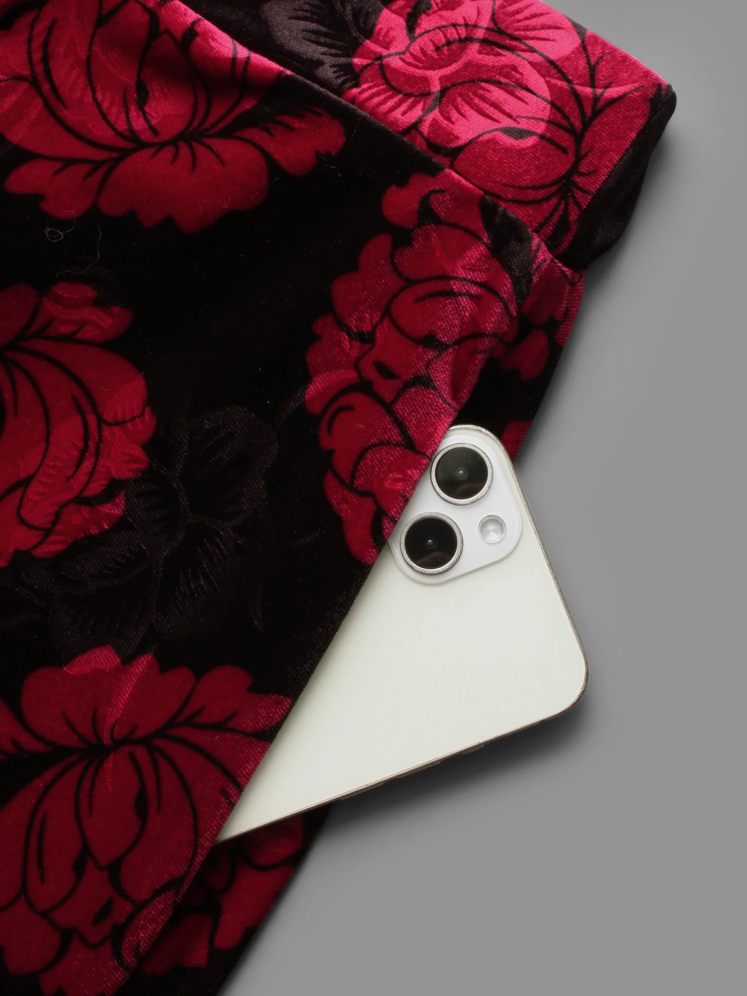 Velvet Floral Elastic Waist Skirt