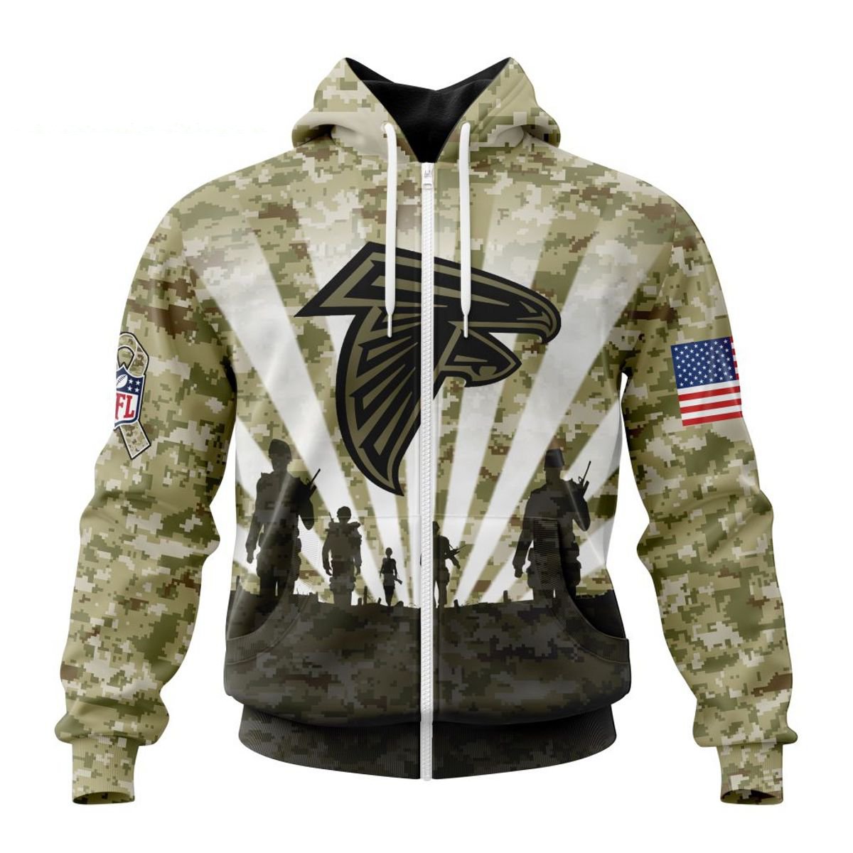 ATLANTA FALCONS 3D HOODIE HONOR VETERANS