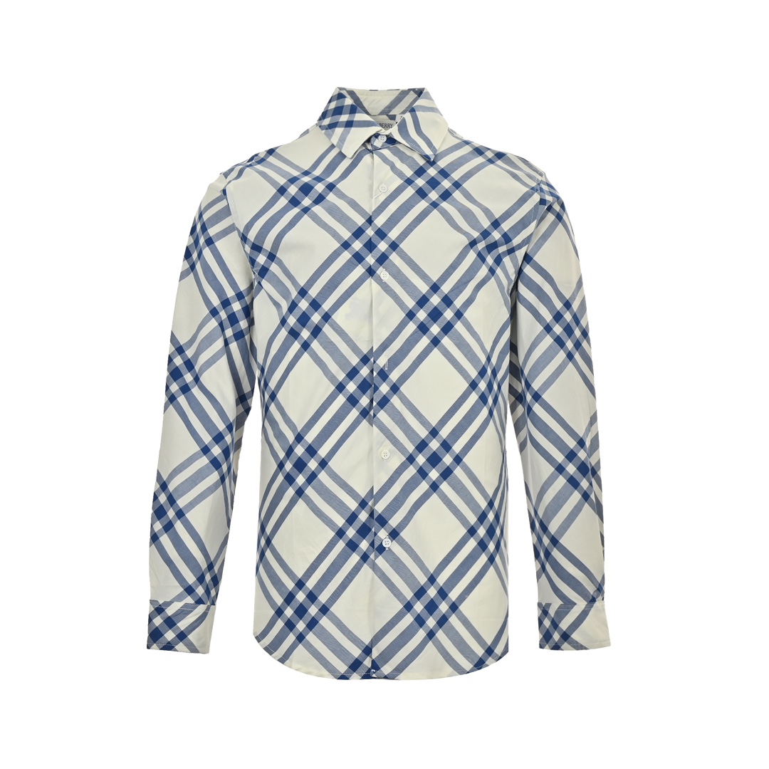 Burberry 24ss diagonal check long-sleeved shirt