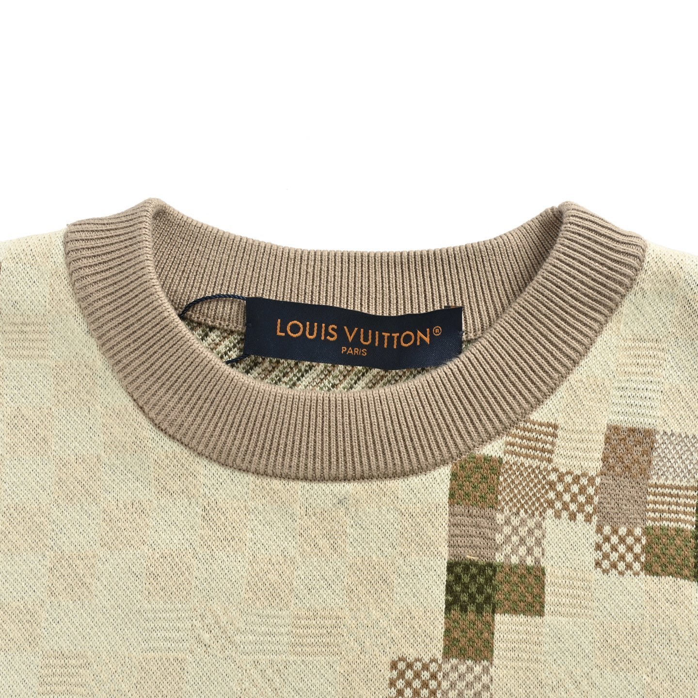 Louis Vuitton 25Fw camouflage mosaic knit sweater