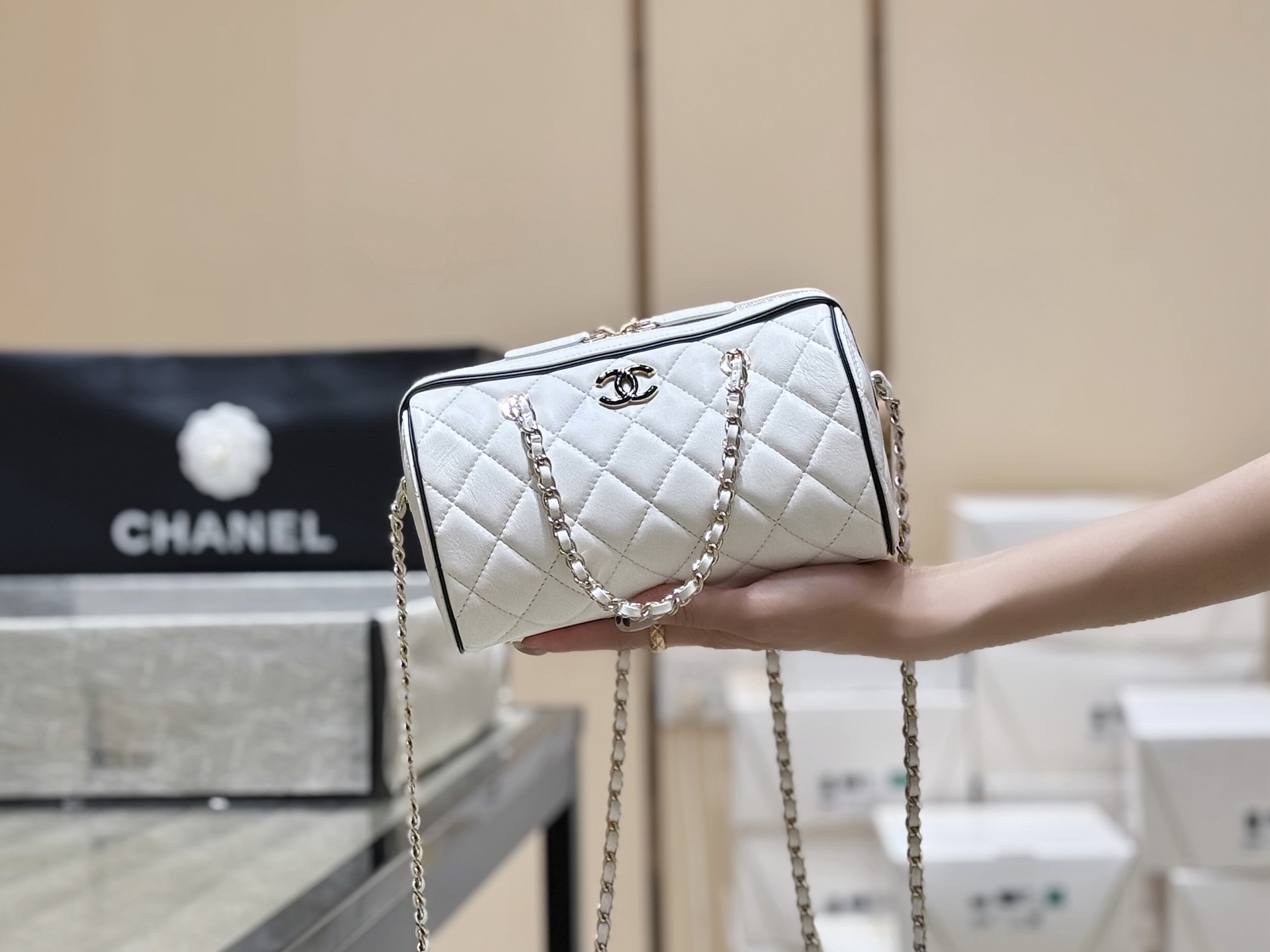 Chanel 25P Spring/Summer Preview Collection Panda Bowling Bag AP45150
