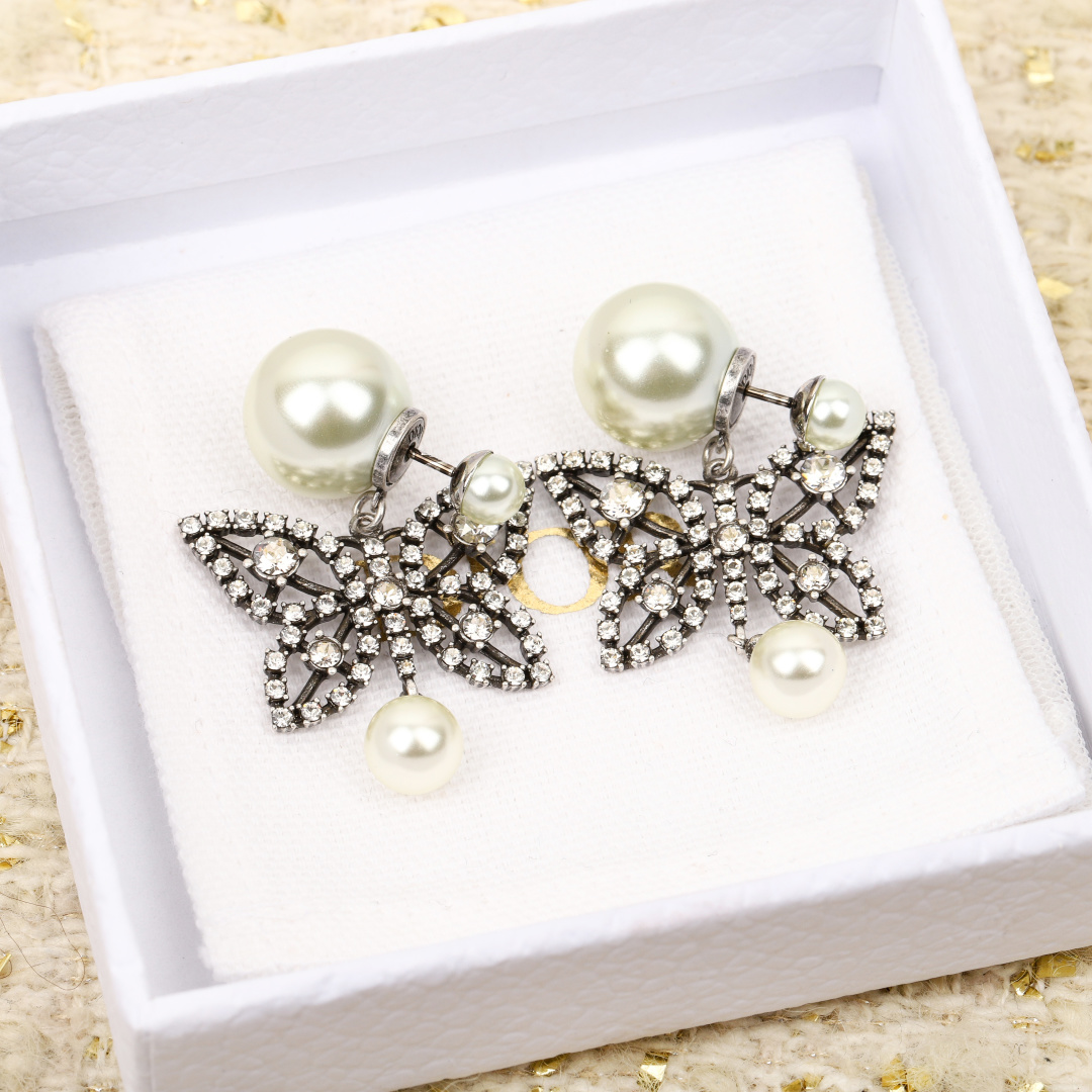 Dior Diamond Butterfly Earrings