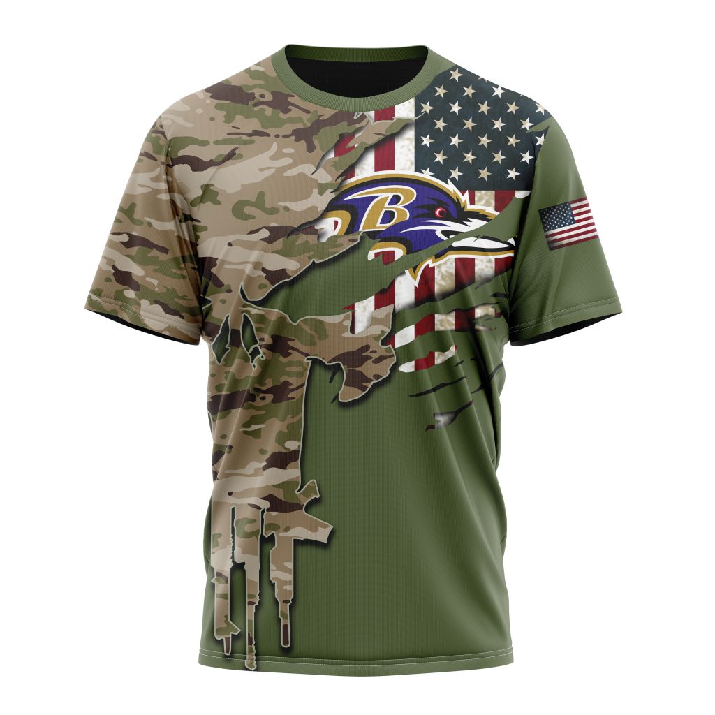 BALTIMORE RAVENS 3D HOODIE VETERANS DAY