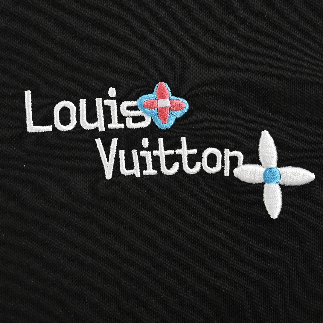 Louis Vuitton 24ss floral lettering embroidered short sleeve
