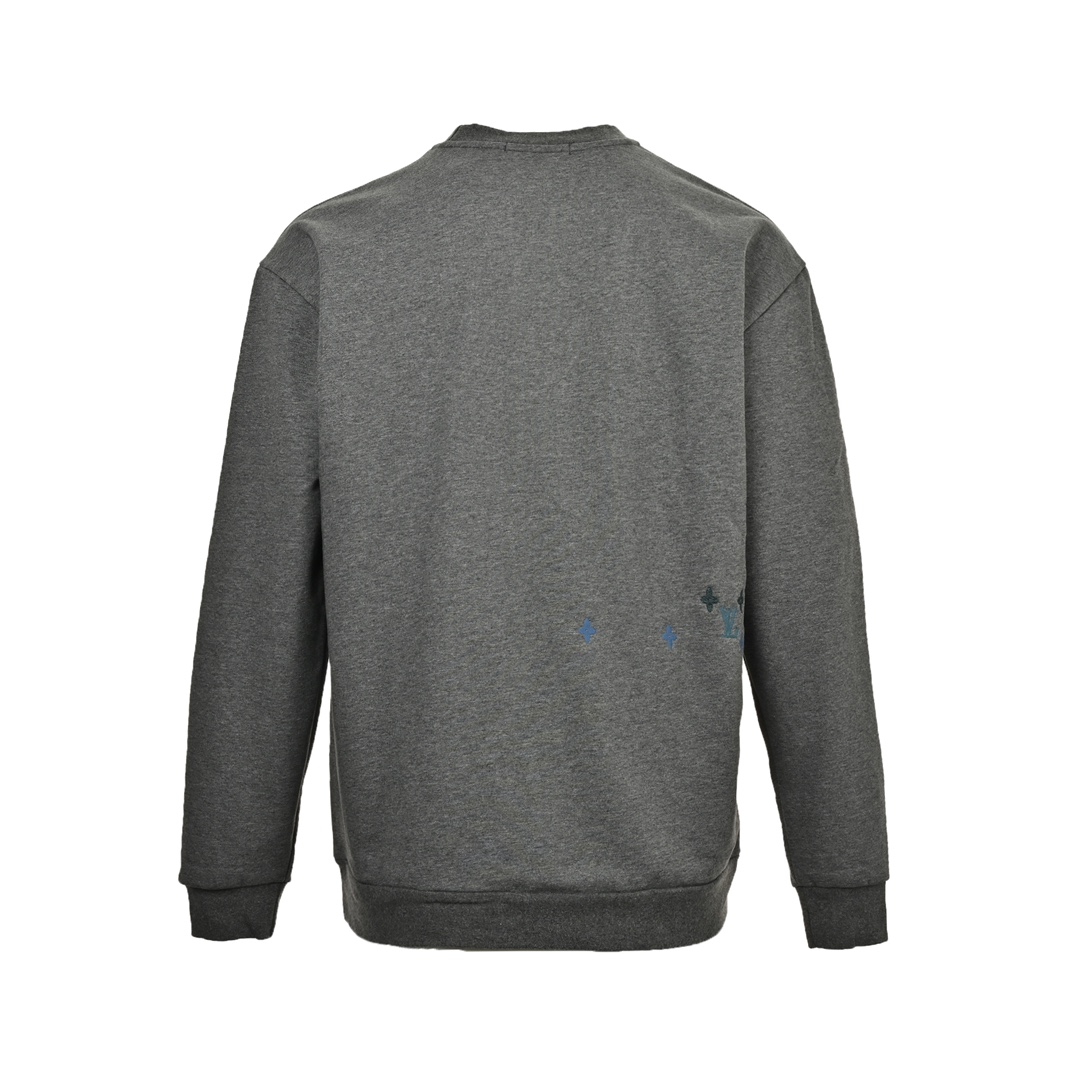 Louis Vuitton 24Fw embroidered gradient monogram crewneck sweatshirt
