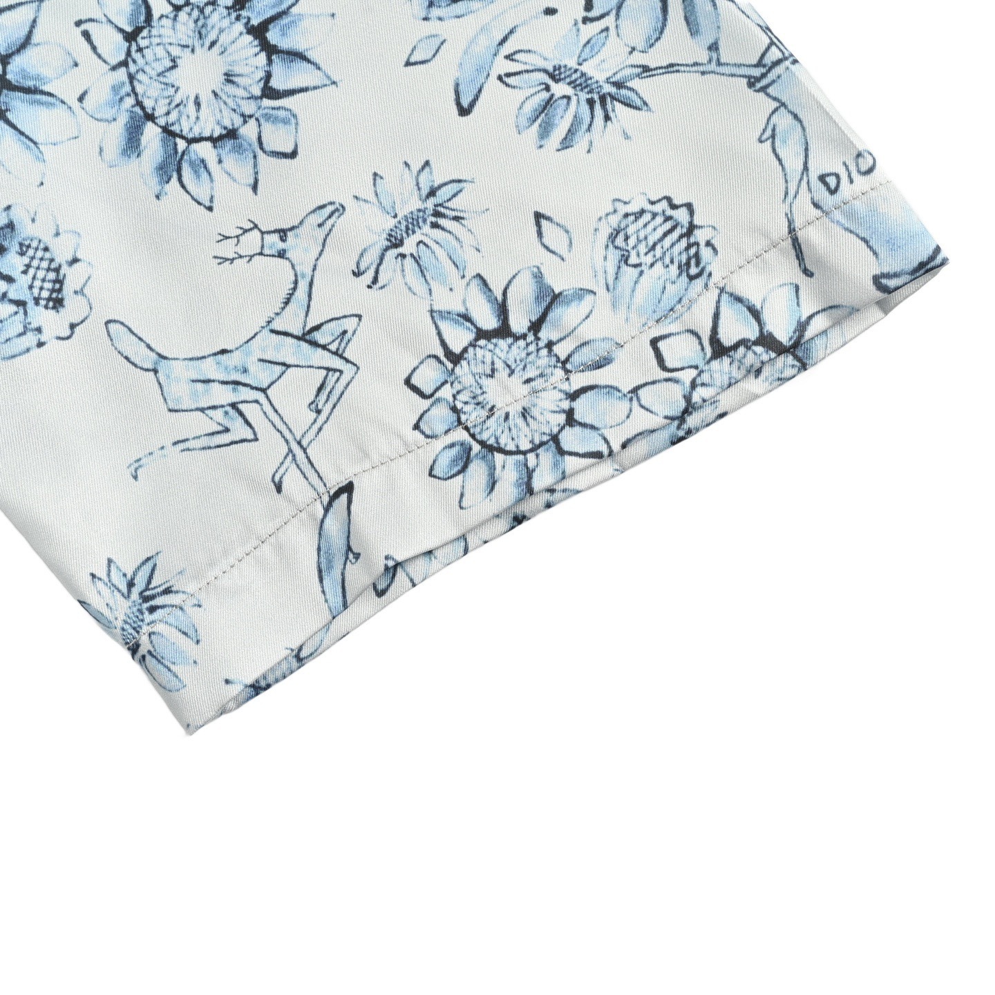 Dior 25ss floral and animal print short-sleeved shirt