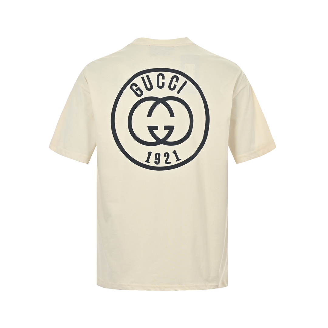 Gucci 24ss 1921 series printed logo short sleeves